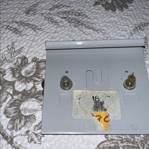 Pink and Green Gold Plated Earrings - Picture 4 of 4